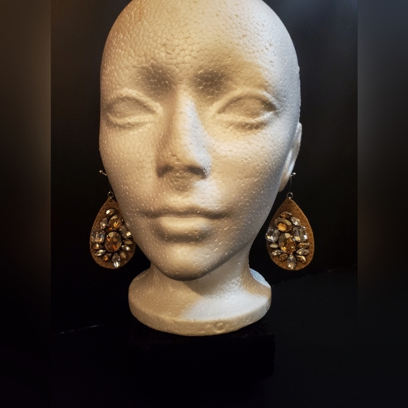 Ted Rossi Python and Crystal Statement Earrings - Picture 6 of 7